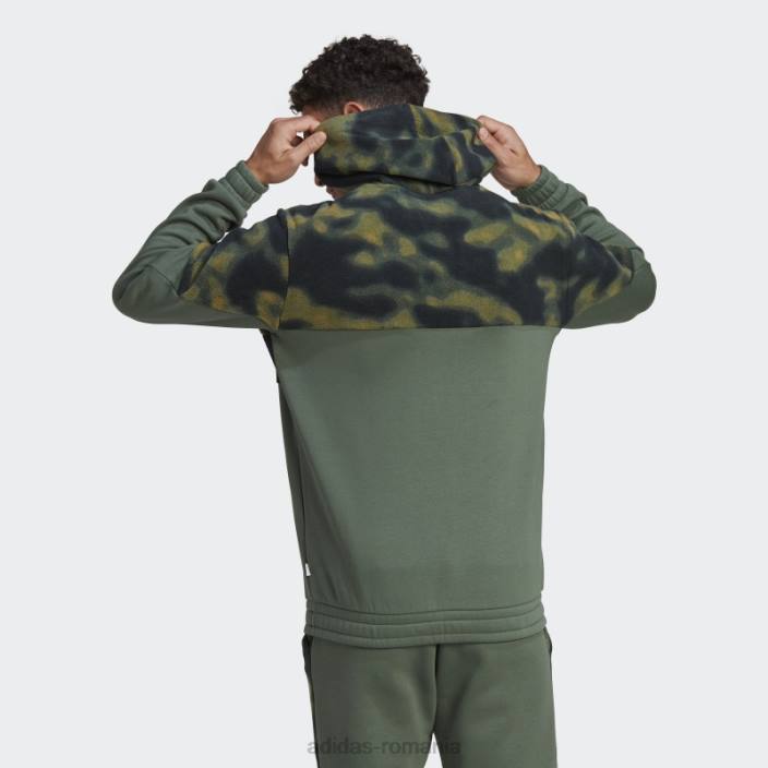 Adidas hanorac orbit verde polar fleece nature bărbați orbita verde/oxid verde 2JBN20753