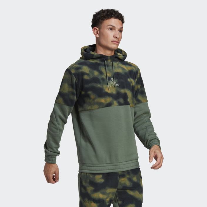 Adidas hanorac orbit verde polar fleece nature bărbați orbita verde/oxid verde 2JBN20753