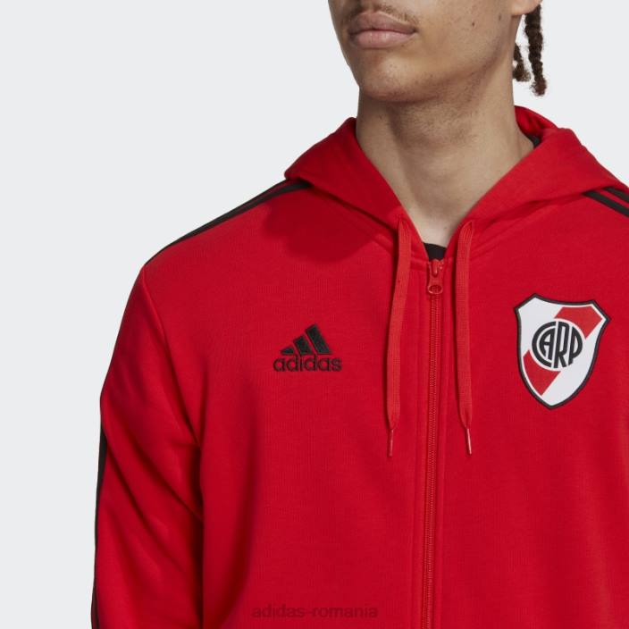 Adidas hanorac roșu river plate cu 3 dungi bărbați roșu 2JBN20779