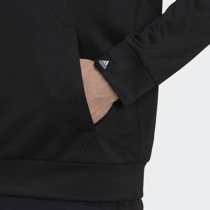 Adidas joc aeroready și go mic logo cu jumătate de fermoar negru bărbați alb negru 2JBN20768