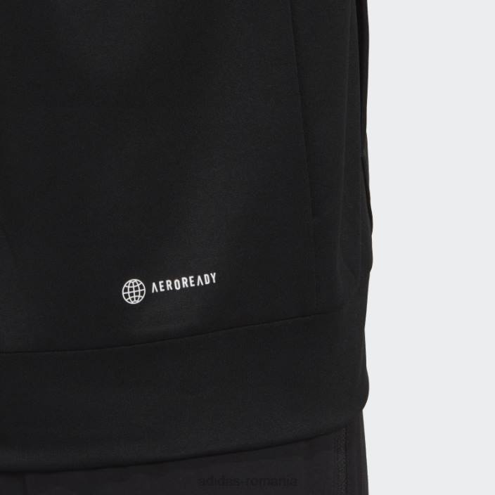 Adidas joc aeroready și go mic logo cu jumătate de fermoar negru bărbați alb negru 2JBN20768