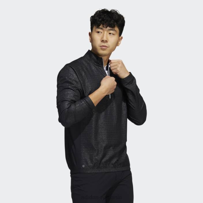 Adidas pulover negru cu fermoar sfert gravat bărbați negru 2JBN20744