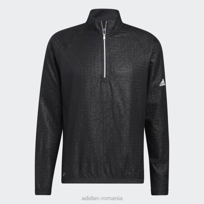 Adidas pulover negru cu fermoar sfert gravat bărbați negru 2JBN20744