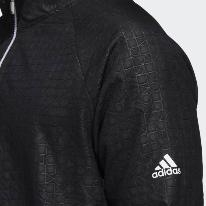 Adidas pulover negru cu fermoar sfert gravat bărbați negru 2JBN20744