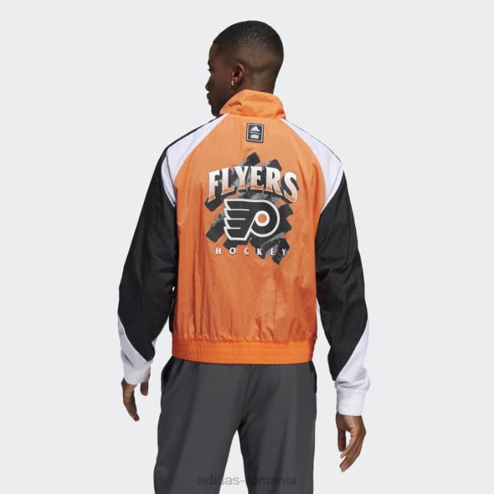 Adidas flyers revers retro jachetă varsity portocaliu bărbați varsity portocaliu/negru/multi 2JBN20366