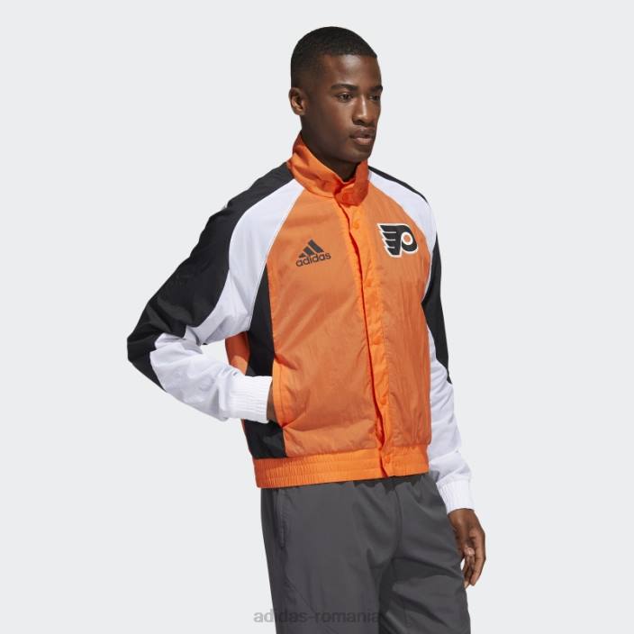 Adidas flyers revers retro jachetă varsity portocaliu bărbați varsity portocaliu/negru/multi 2JBN20366