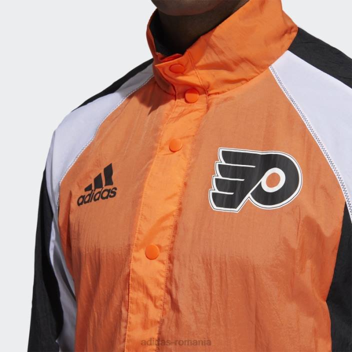 Adidas flyers revers retro jachetă varsity portocaliu bărbați varsity portocaliu/negru/multi 2JBN20366