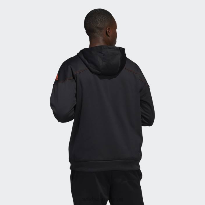 Adidas hanorac negru cu fermoar stadion adidas bărbați negru/portocaliu/ncaa-mia 2JBN21408