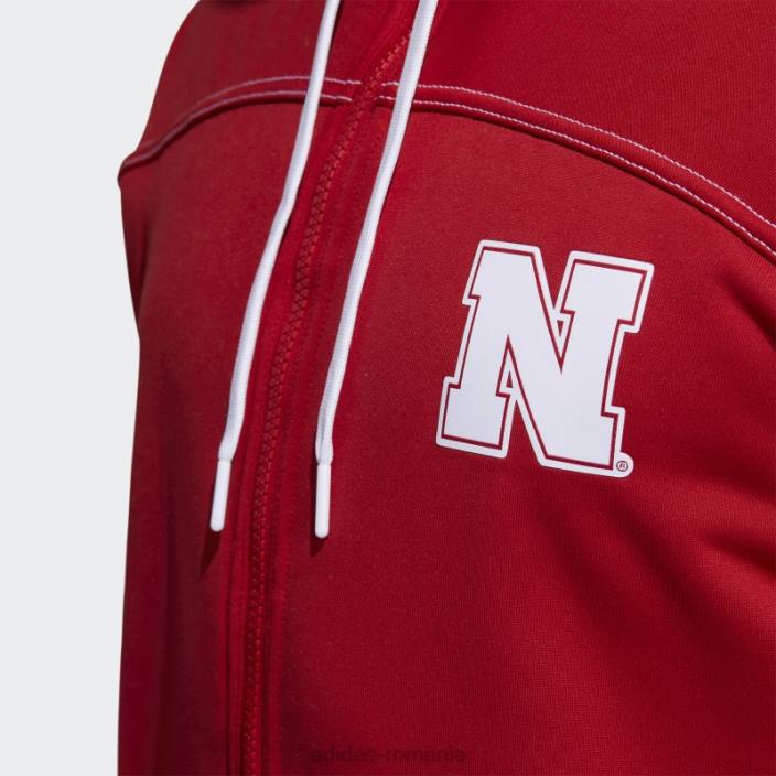 Adidas hanorac roșu cu fermoar complet cornhuskers stadium bărbați roșu/alb/nebraska 2JBN21422