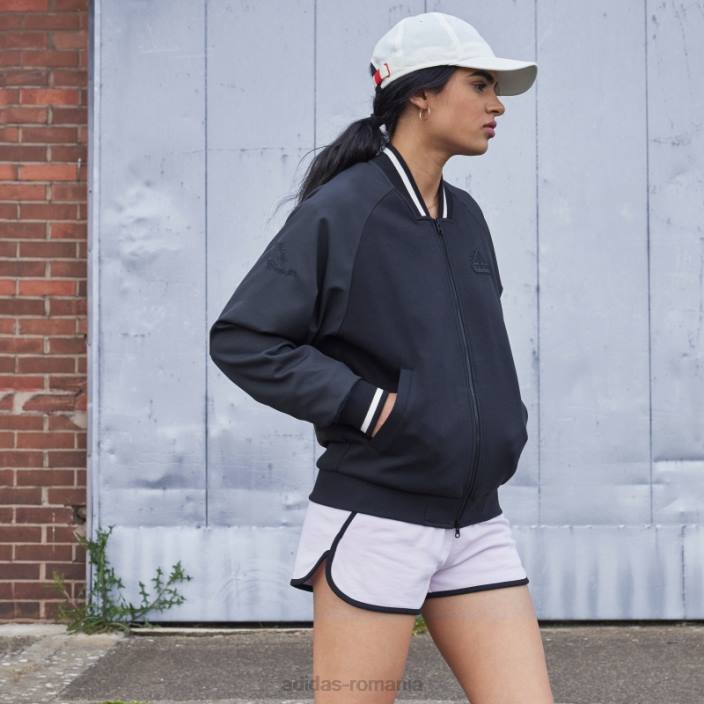 Adidas jachetă bomber cu imprimeu negru (neutru de gen) bărbați negru 2JBN21425