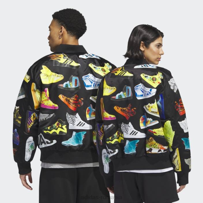 Adidas jachetă bomber neagră Jeremy Scott archive bărbați negru 2JBN21400