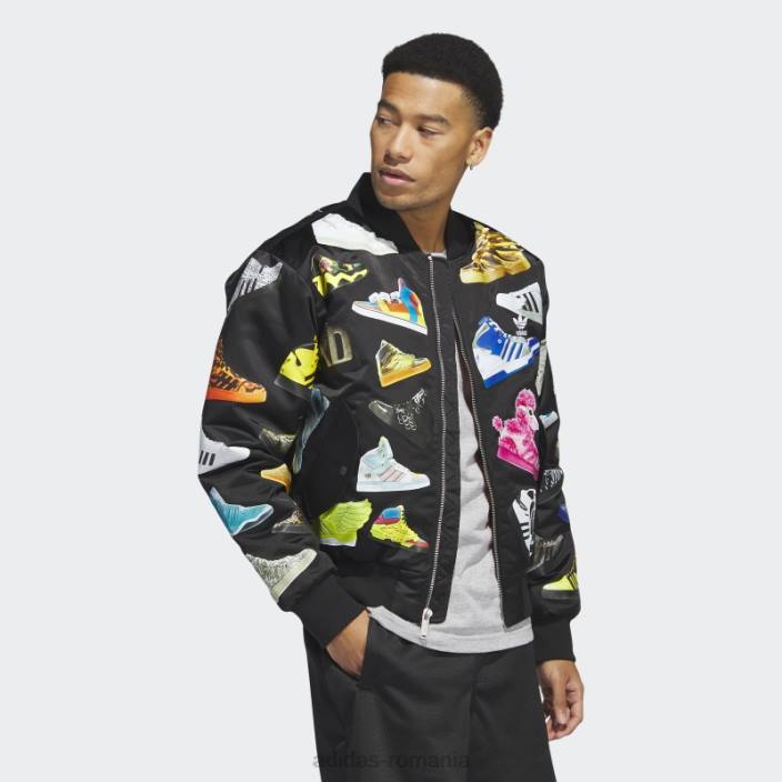 Adidas jachetă bomber neagră Jeremy Scott archive bărbați negru 2JBN21400