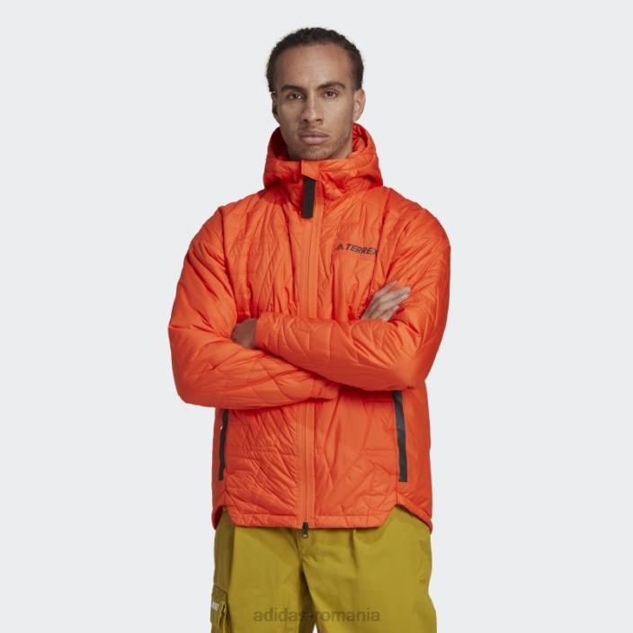 Adidas jachetă căptușită cu glugă orange terrex myshelter primaloft bărbați portocale 2JBN21406