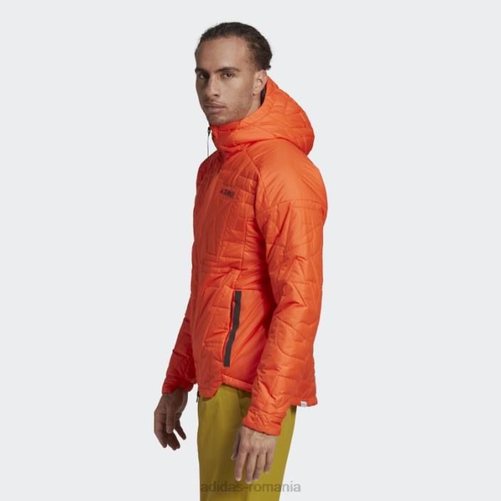 Adidas jachetă căptușită cu glugă orange terrex myshelter primaloft bărbați portocale 2JBN21406