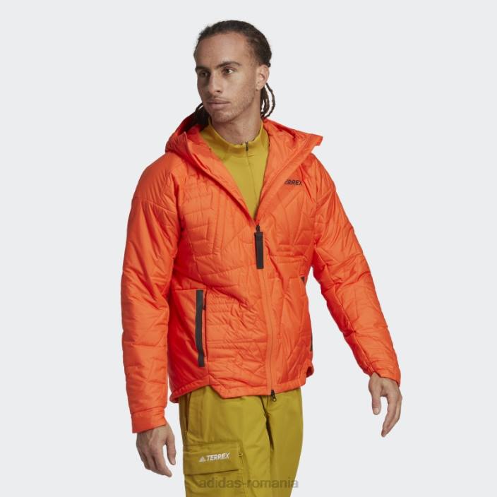 Adidas jachetă căptușită cu glugă orange terrex myshelter primaloft bărbați portocale 2JBN21406