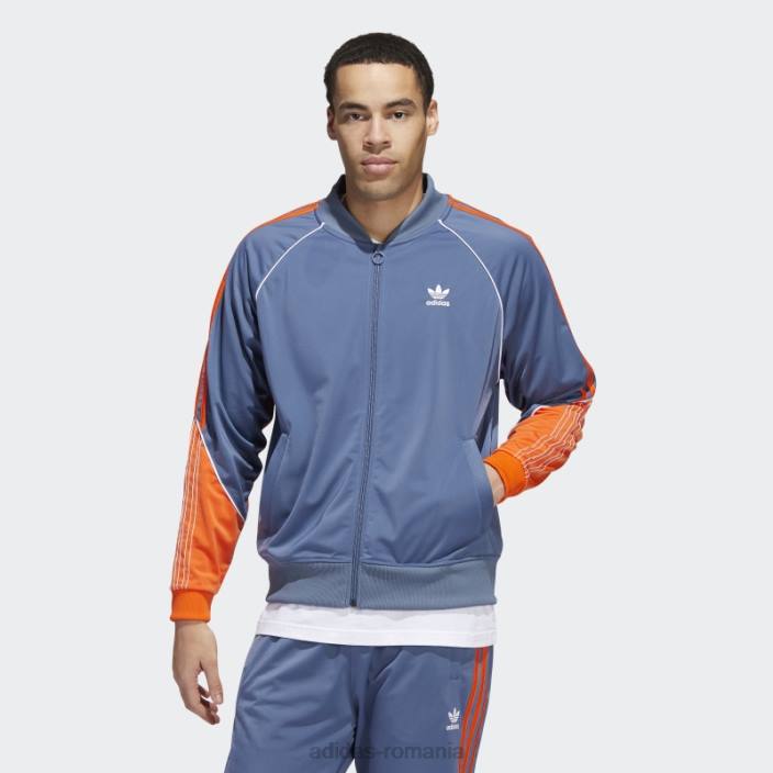 Adidas jachetă de sport adidas tricot sst bărbați otel/portocaliu/alb 2JBN20151