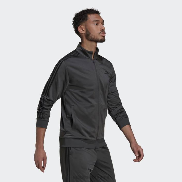 Adidas jachetă de sport cu 3 dungi gri bărbați gri/negru 2JBN20150