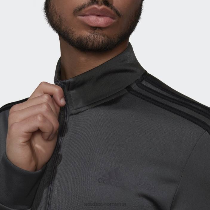 Adidas jachetă de sport cu 3 dungi gri bărbați gri/negru 2JBN20150