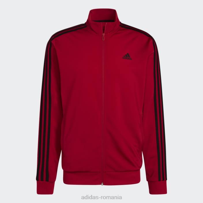 Adidas jachetă de sport cu 3 dungi stacojiu bărbați stacojiu/negru 2JBN20846