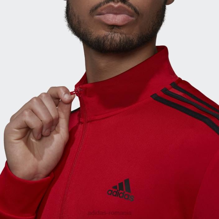 Adidas jachetă de sport cu 3 dungi stacojiu bărbați stacojiu/negru 2JBN20846