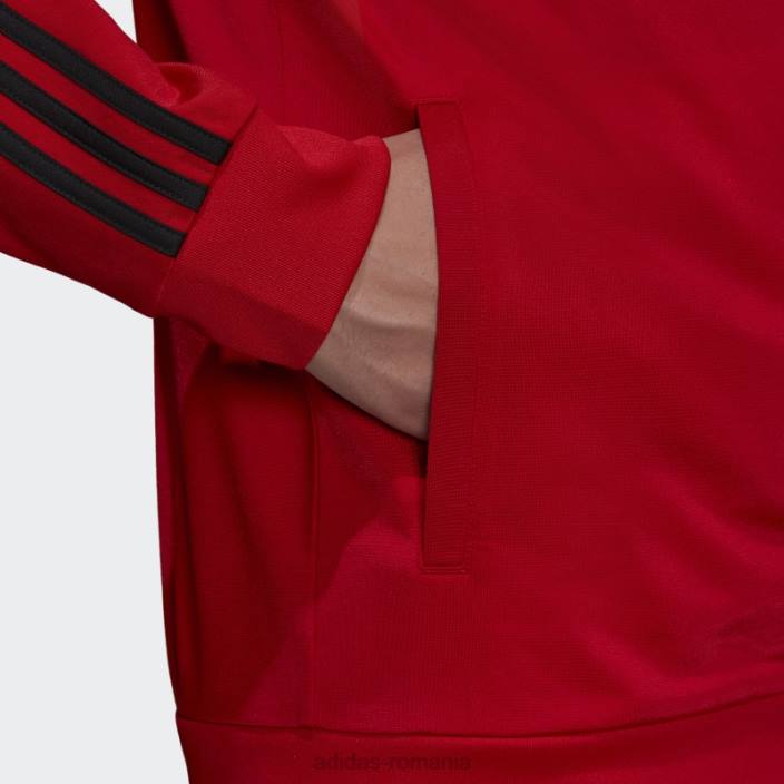 Adidas jachetă de sport cu 3 dungi stacojiu bărbați stacojiu/negru 2JBN20846