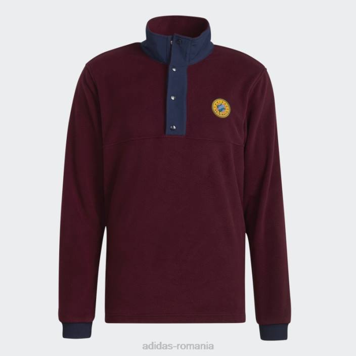 Adidas jachetă fleece polar cu sferturi maro bărbați maro 2JBN21415