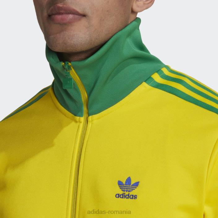 Adidas jachetă galbenă Beckenbauer bărbați galben/verde/albastru îndrăzneț 2JBN20195