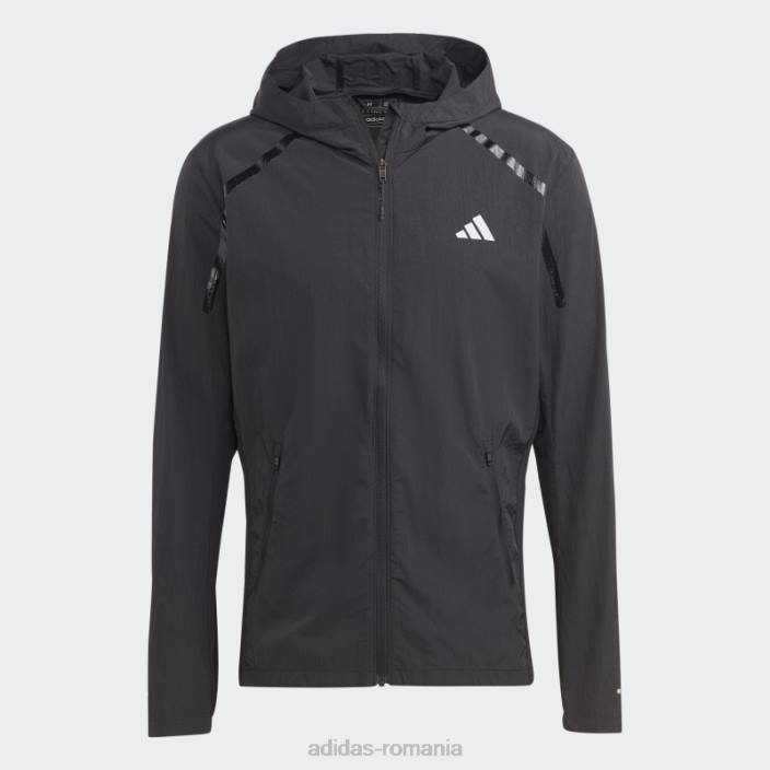 Adidas jachetă neagră de alergare pentru încălzire maraton bărbați negru 2JBN21347