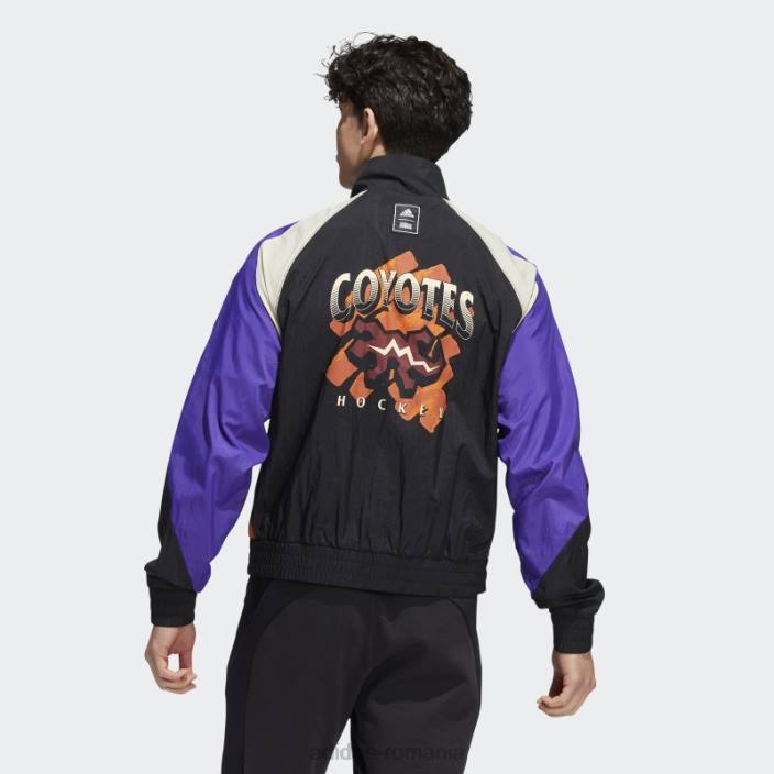 Adidas jachetă retro reverse coyotes neagră bărbați negru/crem/multi 2JBN20287