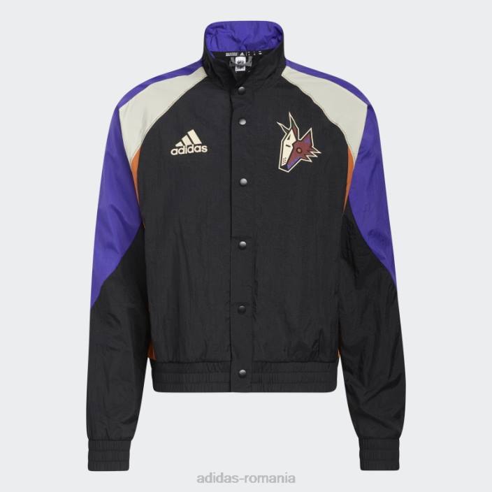 Adidas jachetă retro reverse coyotes neagră bărbați negru/crem/multi 2JBN20287