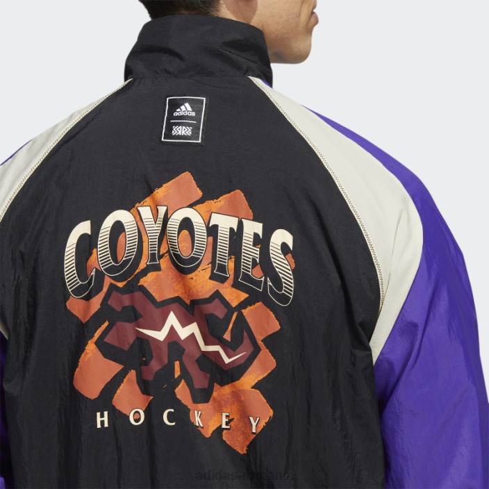 Adidas jachetă retro reverse coyotes neagră bărbați negru/crem/multi 2JBN20287