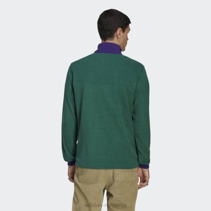 Adidas jachetă verde Wander hour cu un sfert de fleece polar adidas bărbați verde 2JBN21423