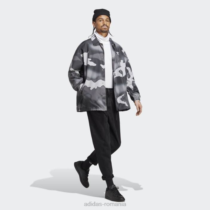 Adidas jacheta antrenor camo grafica neagra adidas bărbați negru 2JBN21402