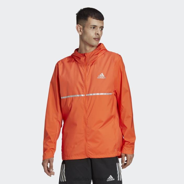 Adidas portocaliu deține jacheta de alergare bărbați portocaliu/argintiu 2JBN21353