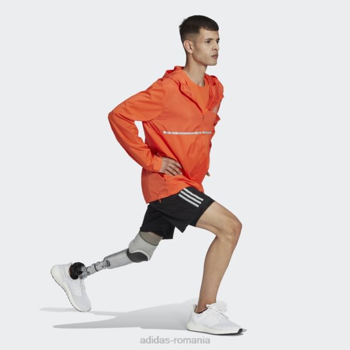 Adidas portocaliu deține jacheta de alergare bărbați portocaliu/argintiu 2JBN21353