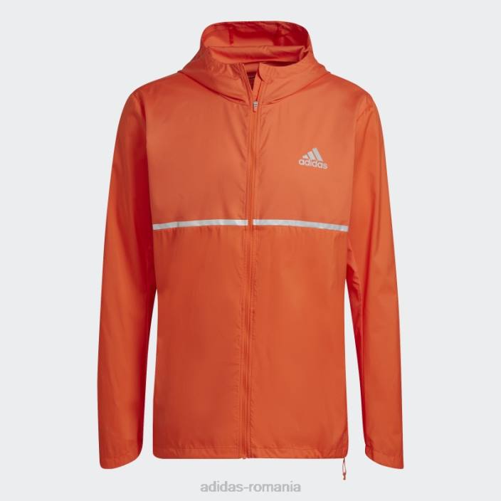 Adidas portocaliu deține jacheta de alergare bărbați portocaliu/argintiu 2JBN21353
