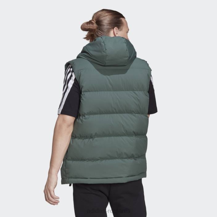 Adidas vestă helionic cu glugă oxid verde bărbați oxid verde 2JBN21433