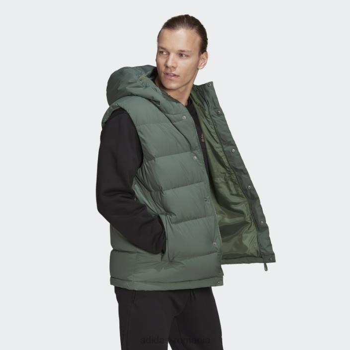 Adidas vestă helionic cu glugă oxid verde bărbați oxid verde 2JBN21433