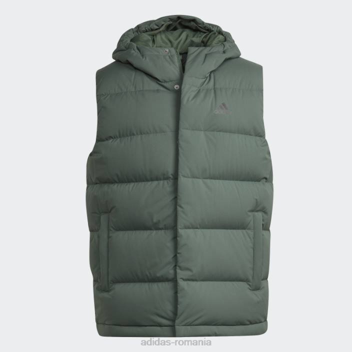 Adidas vestă helionic cu glugă oxid verde bărbați oxid verde 2JBN21433