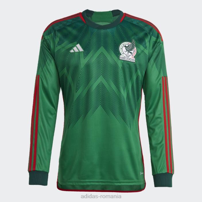Adidas Mexic 22 tricou acasă cu mânecă lungă, verde bărbați verde 2JBN20167