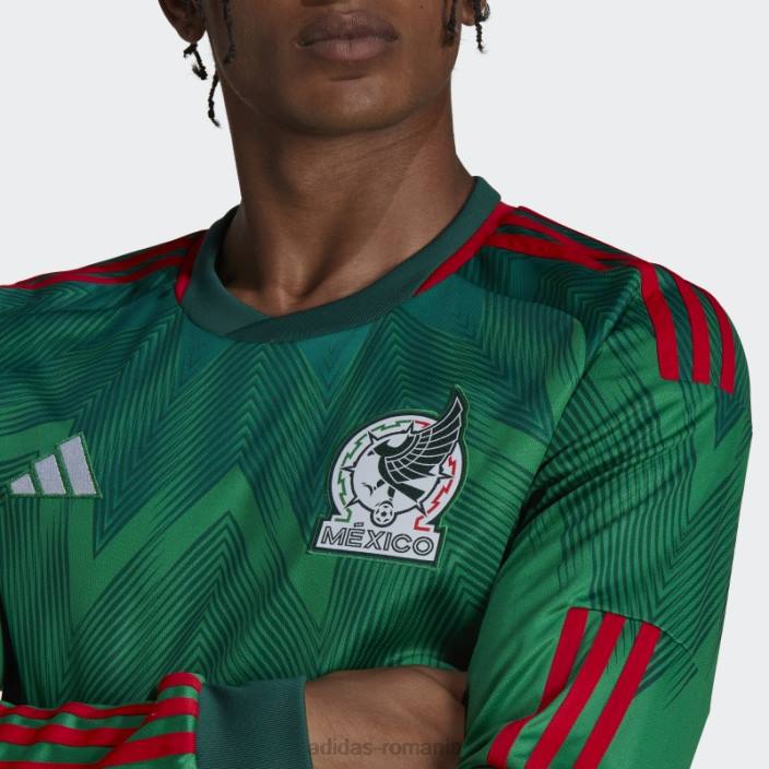 Adidas Mexic 22 tricou acasă cu mânecă lungă, verde bărbați verde 2JBN20167
