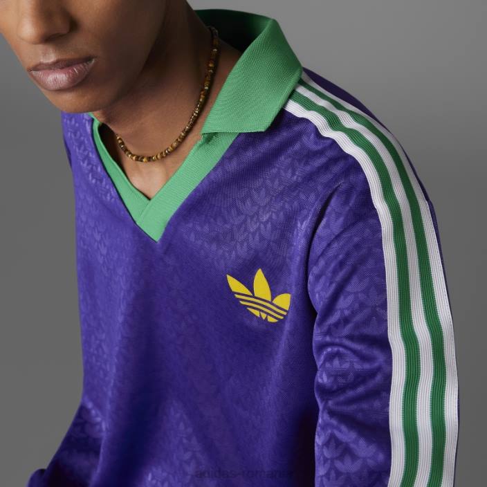 Adidas Tricou adicolor heritage now vintage cu mânecă lungă bogat violet adidas bărbați purpuriu bogat 2JBN20490