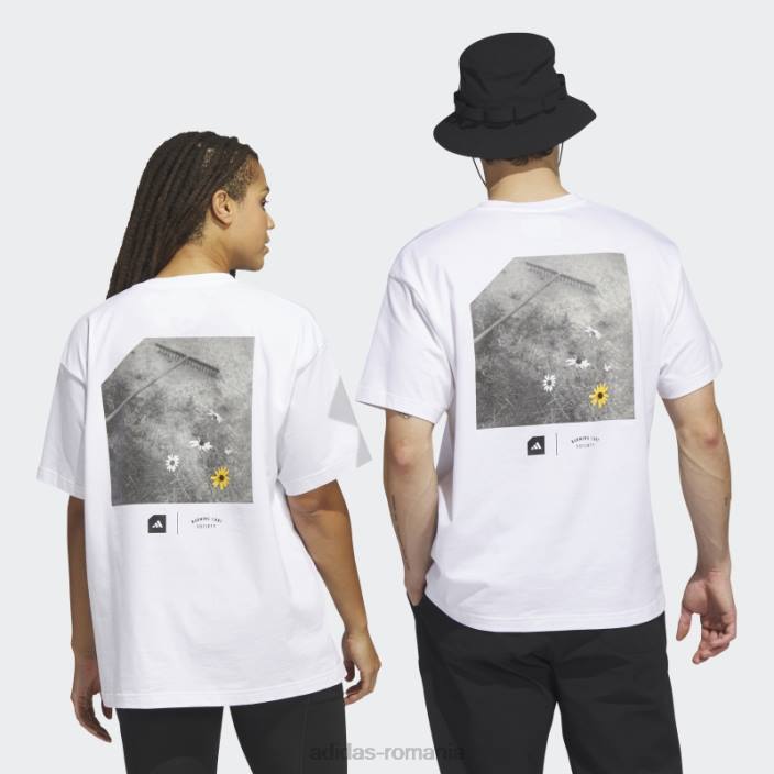 Adidas Tricou alb adicross Burning Car Society (neutru de gen) bărbați alb 2JBN20602