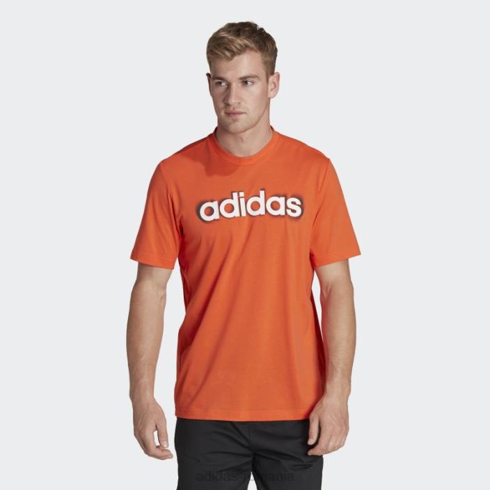 Adidas Tricou de antrenament cu logo liniar aeroready workout cu imprimeu siliconic portocaliu bărbați portocaliu/alb 2JBN20252