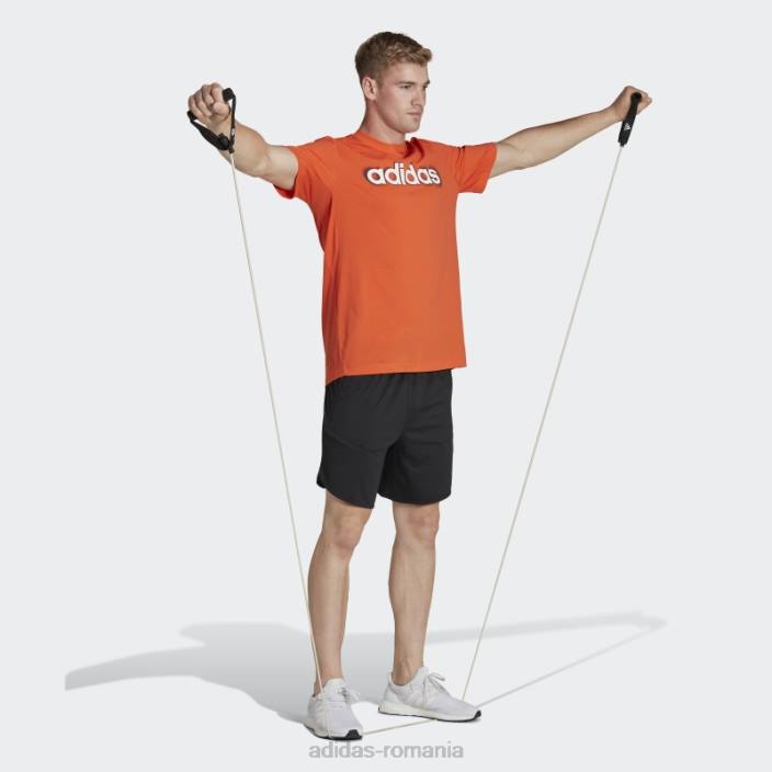 Adidas Tricou de antrenament cu logo liniar aeroready workout cu imprimeu siliconic portocaliu bărbați portocaliu/alb 2JBN20252