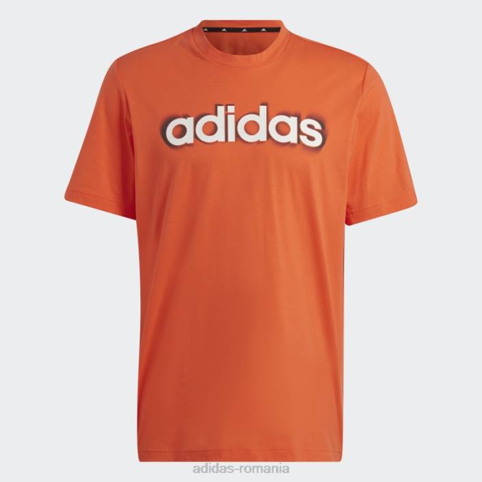Adidas Tricou de antrenament cu logo liniar aeroready workout cu imprimeu siliconic portocaliu bărbați portocaliu/alb 2JBN20252