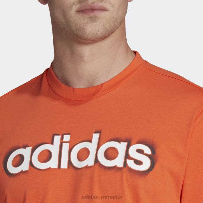 Adidas Tricou de antrenament cu logo liniar aeroready workout cu imprimeu siliconic portocaliu bărbați portocaliu/alb 2JBN20252