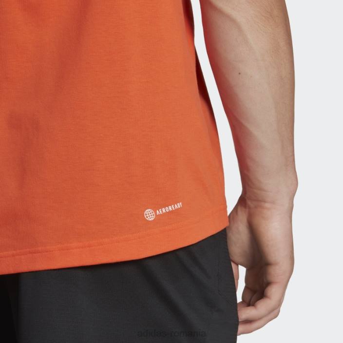 Adidas Tricou de antrenament cu logo liniar aeroready workout cu imprimeu siliconic portocaliu bărbați portocaliu/alb 2JBN20252