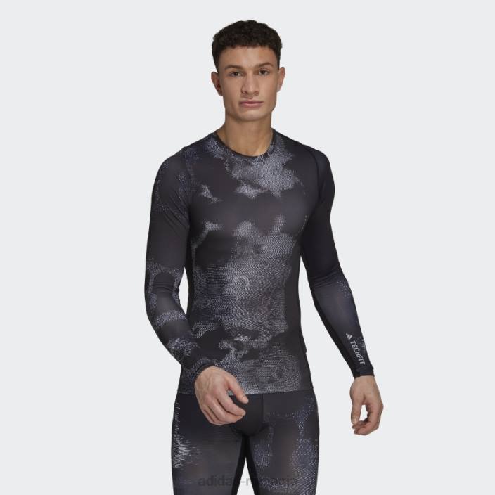 Adidas Tricou de antrenament cu mânecă lungă cu imprimeu techfit multicolor adidas bărbați multicolor/negru 2JBN20694