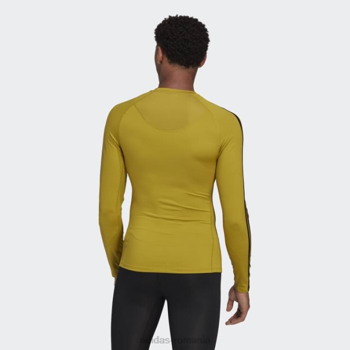 Adidas Tricou de antrenament cu mânecă lungă techfit 3-stripes olive bărbați măsline 2JBN20164